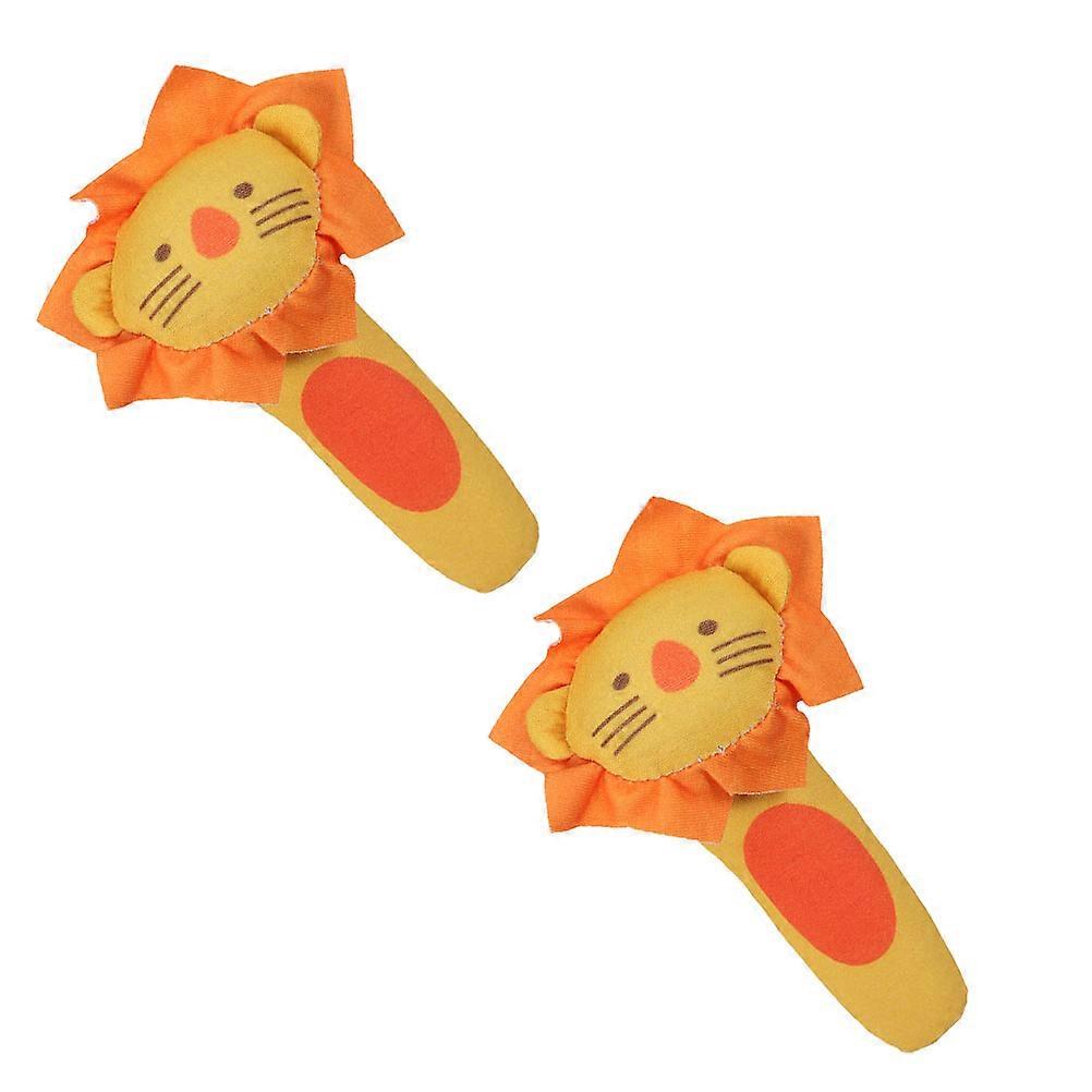 Plush Lion Rattle for Infant Cognitive Development 2Pcs