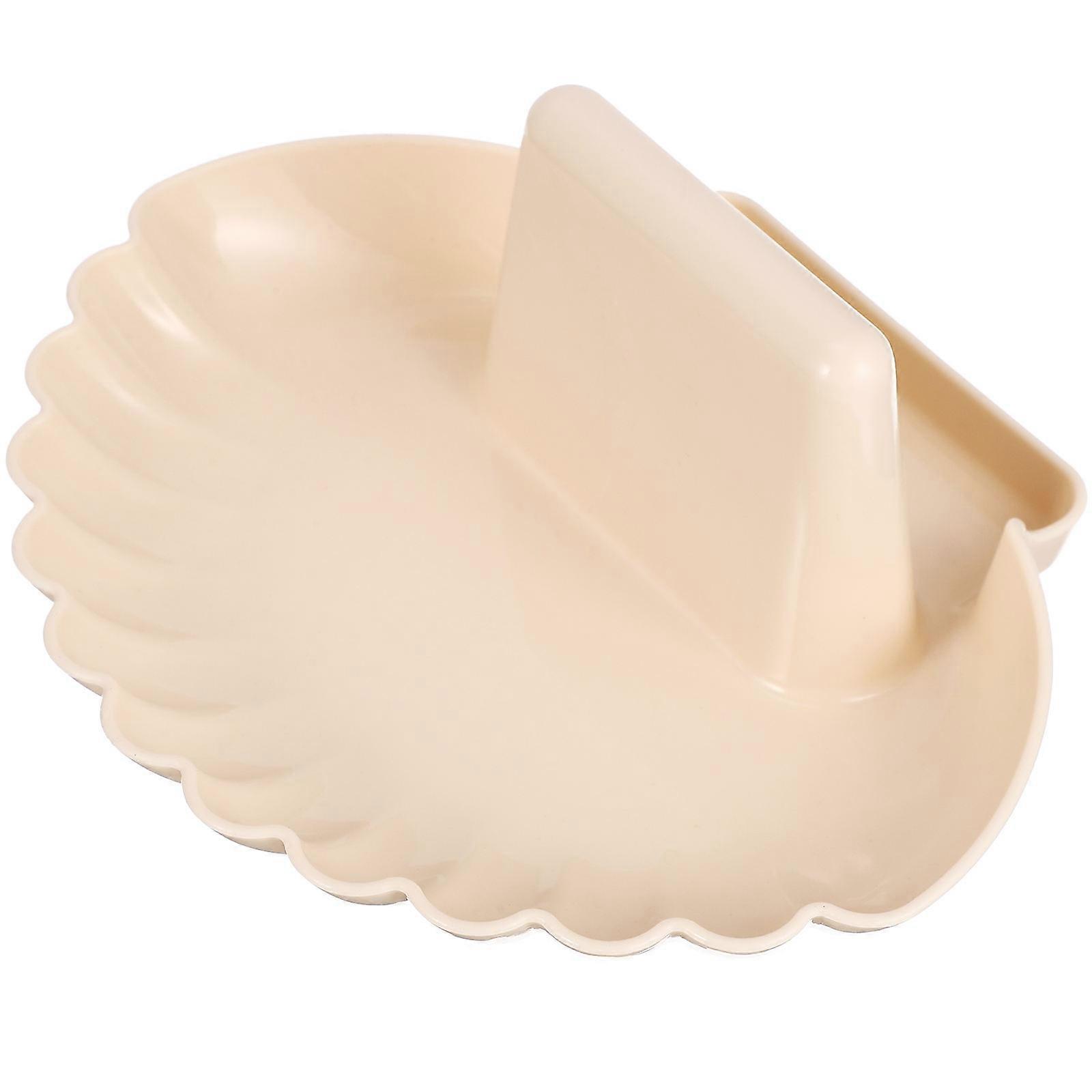 Pot Lid Holder Rack Multi-Function Kitchen Spoon Rest For Home Organization Khaki ABS Material With 1Pcs