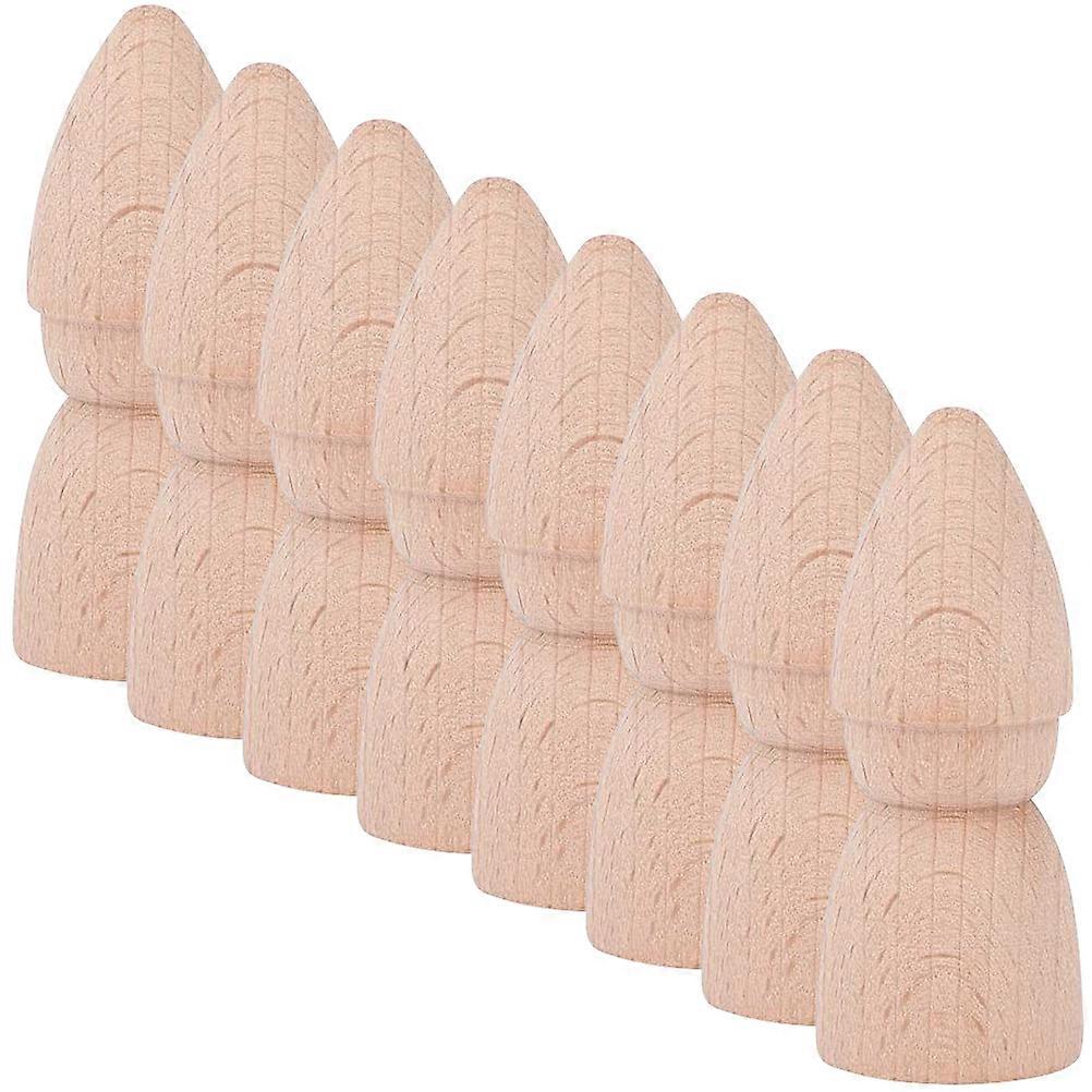 8Pcs Unpainted Peg People for Smooth Surface Diy Projects and Child-Friendly Play
