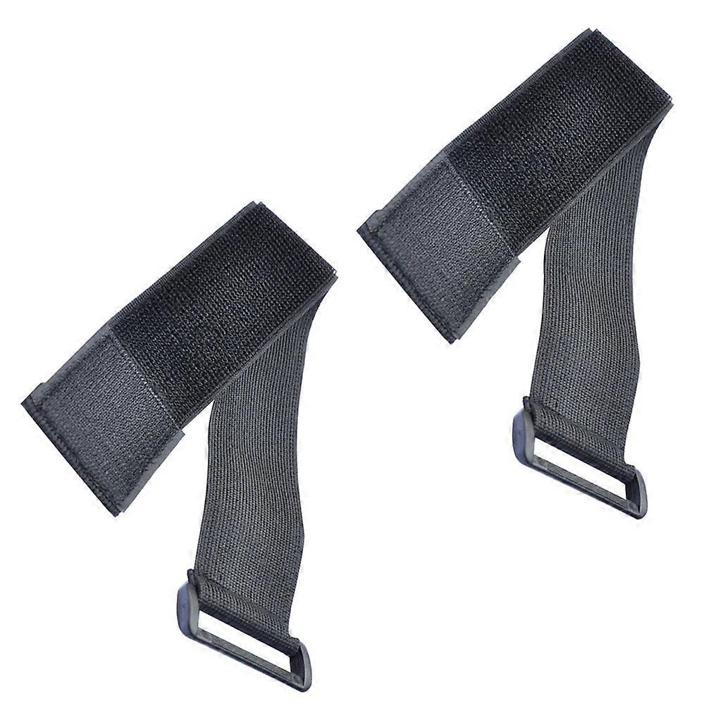 Game Elastic Bundling Belt Adjustable Tie Rope for Running 2Pcs Black Polyester