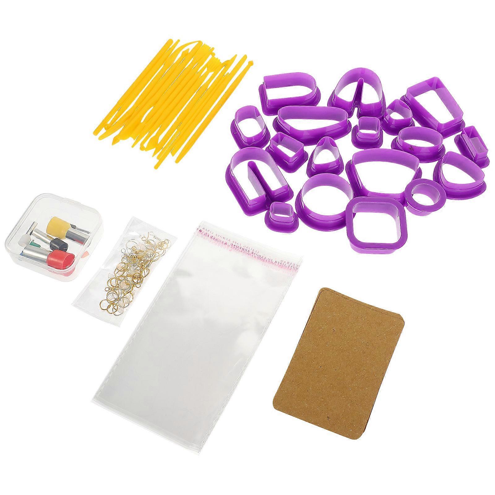Clay Earring Making Mold Kit for DIY Use 1Set Assorted Color