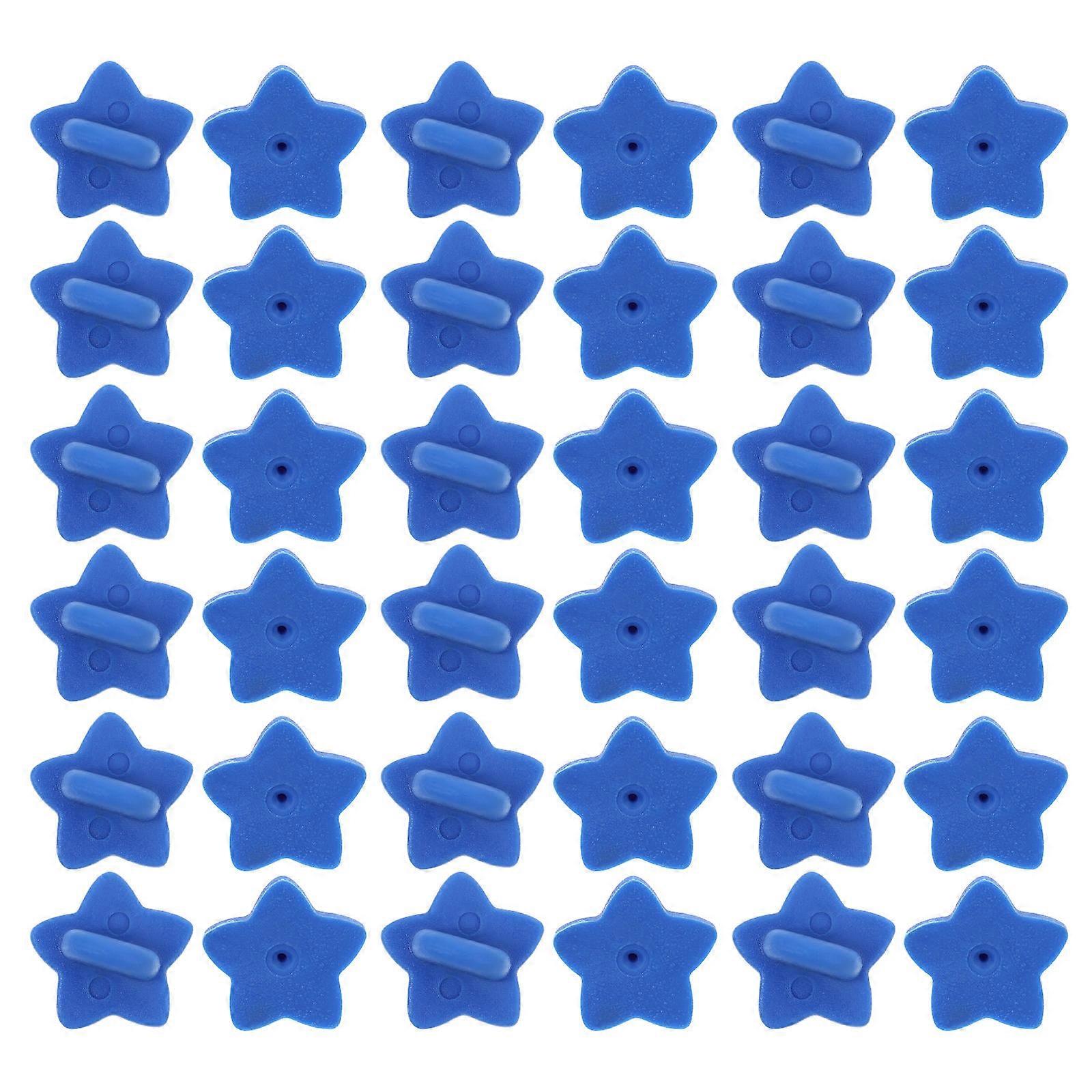 100Pcs Blue Rubber Brooch Clasp for Decoration Five-Pointed Star