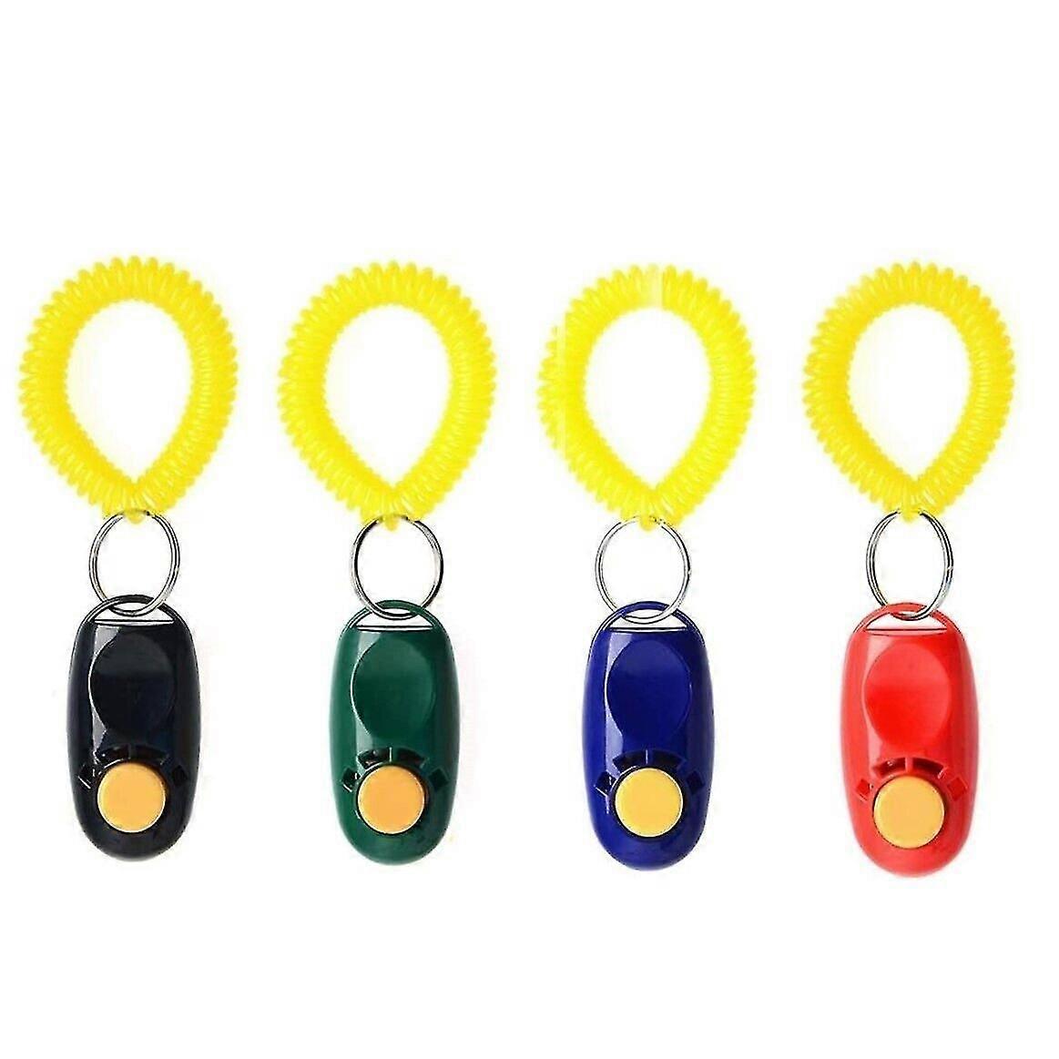 4 Pack Portable Dog Button Clicker Sound Trainer Pet Training Tool