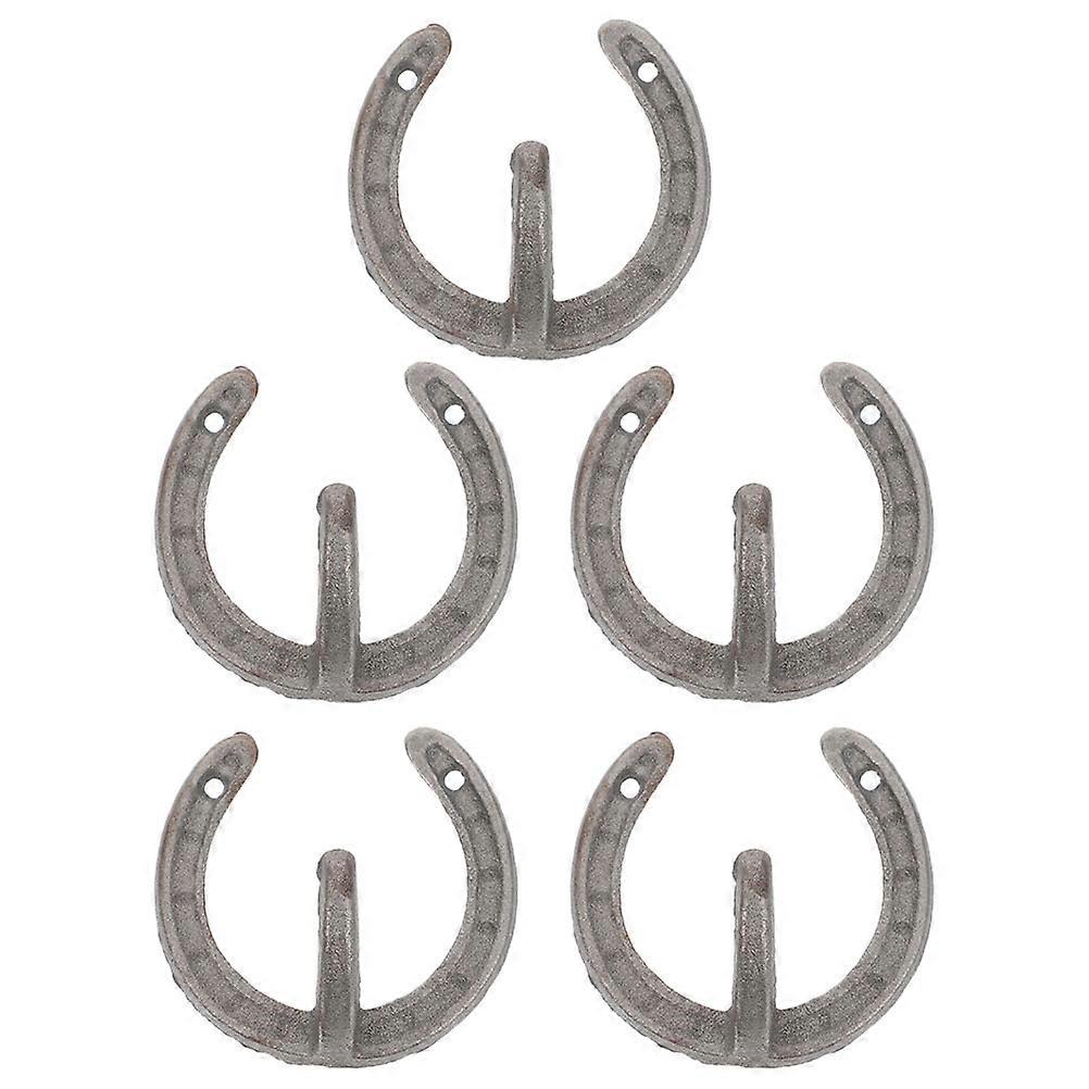 Horseshoe Shape Iron Wall Hooks Hanging Hooks for Home Use 5Pcs