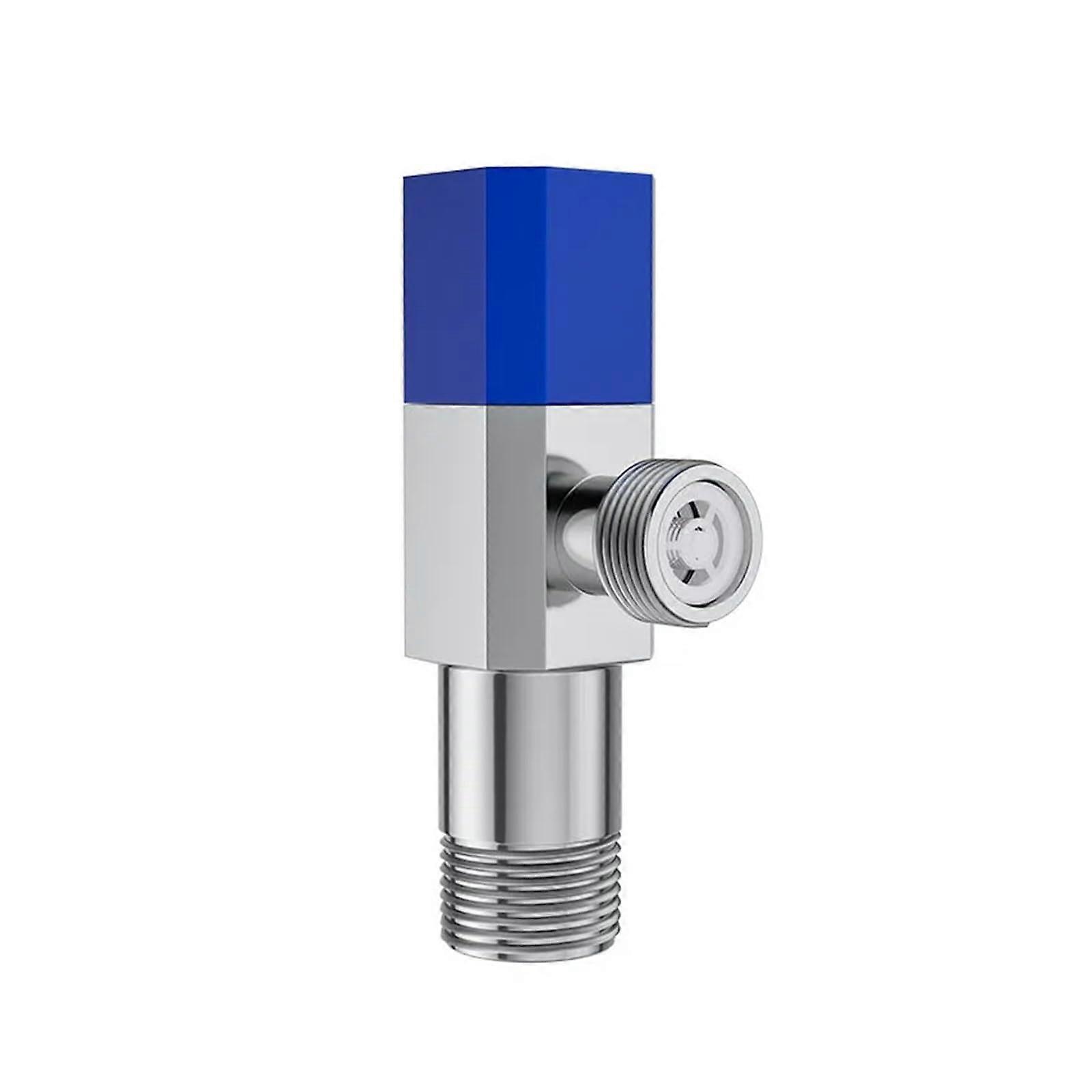 Brass Angle Valve Hot and Cold Control LeakProof G1/2 Wall Mounted for Kitchen Bathroom Blue 2