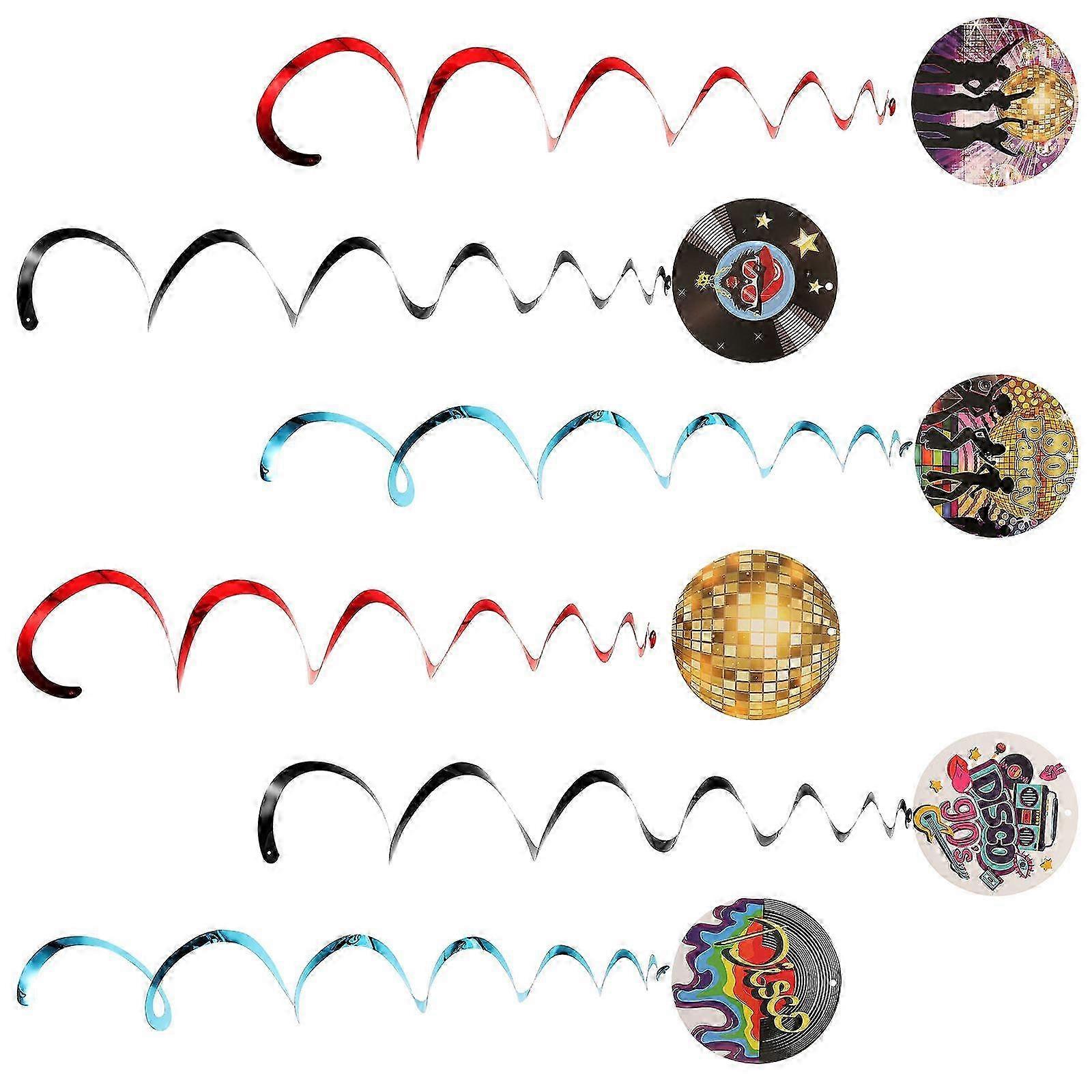 80's Disco Party Hanging Swirl Decorations - 24-Piece Set