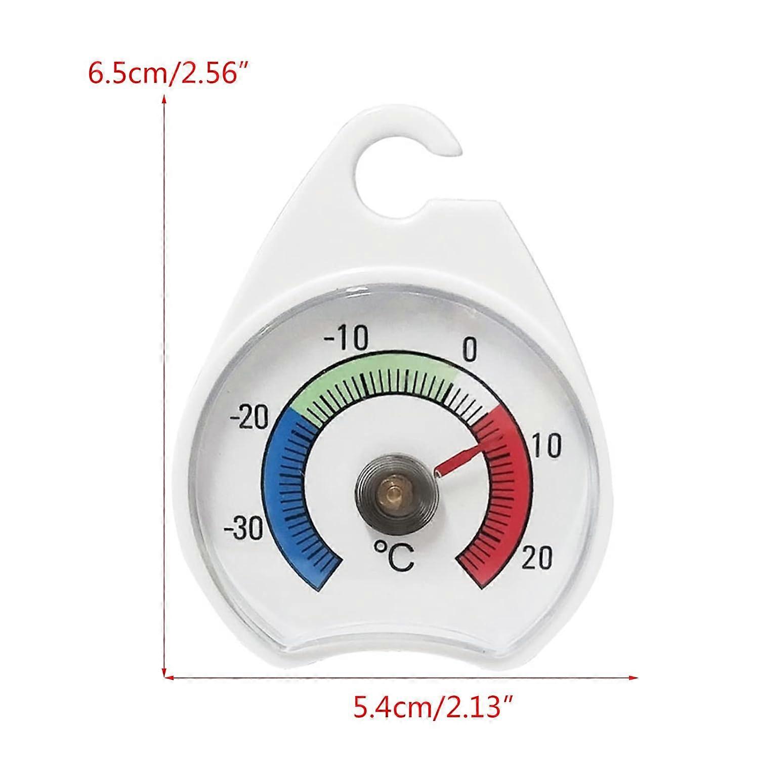 Refrigerator Thermometer with Hook Panel, Clear Zones, Battery for Fridge Freezer Kitchen