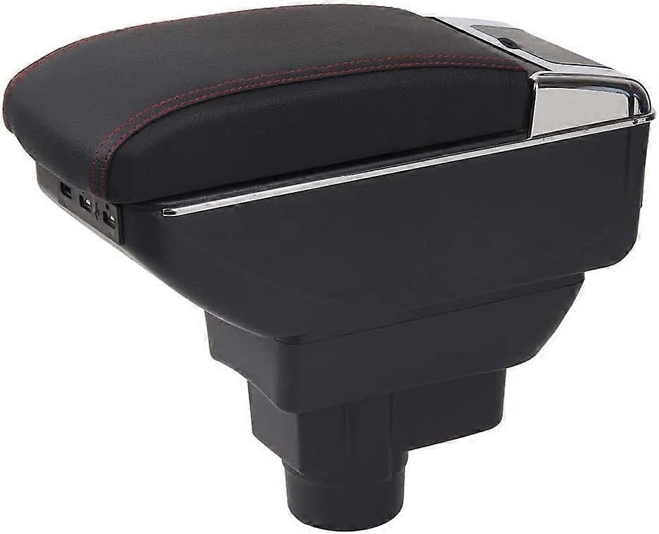 Leather Car Armrest Box for Opel Corsa 20062014, Dual Layer Central Console with Elbow Support