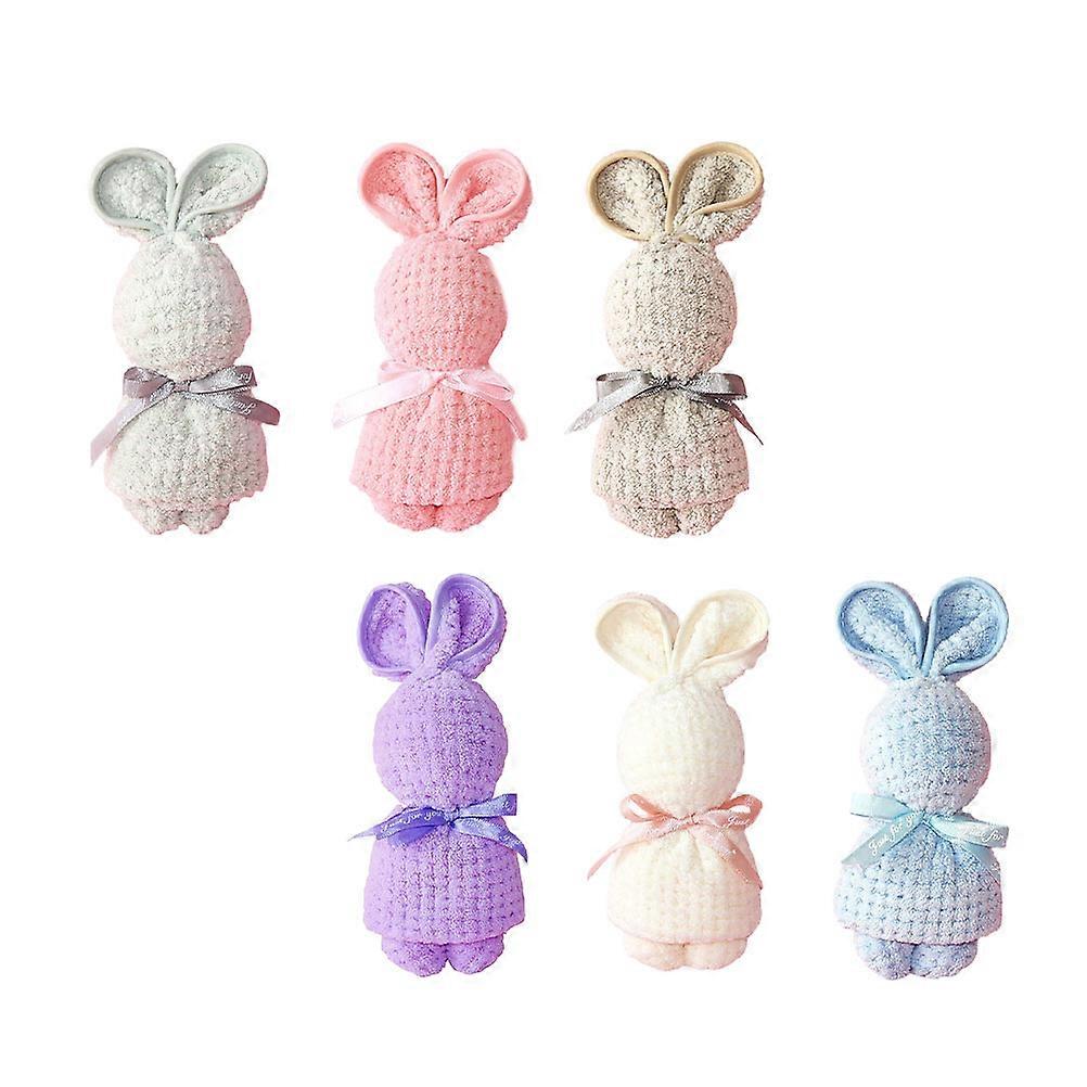 Adorable Easter Towel Multi-Function Rabbit Towels for Home Use 6Pcs