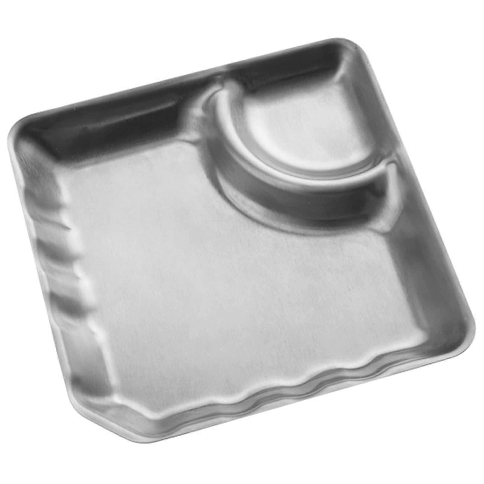 Stainless Steel Divided Plate 304 MultiSection Serving Platter for Sushi Dumplings Snacks Silver