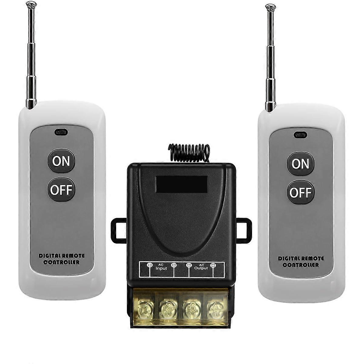 Wireless Light Switch Kit 984FT Long Range 40A  Power RF Remote Control for Lights and Motors