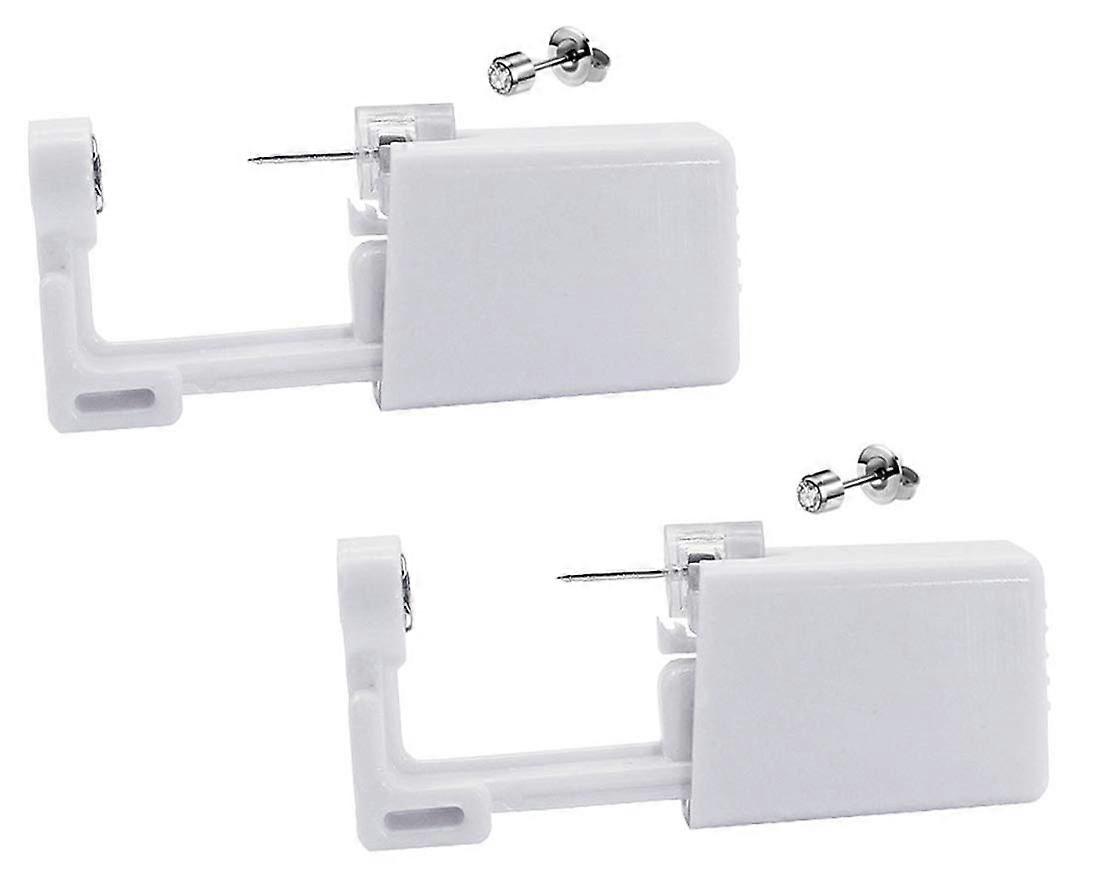 2 Pcs Disposable Ear Piercing Kit with Studs and Cleaning Pads for Quick Home or Salon Use