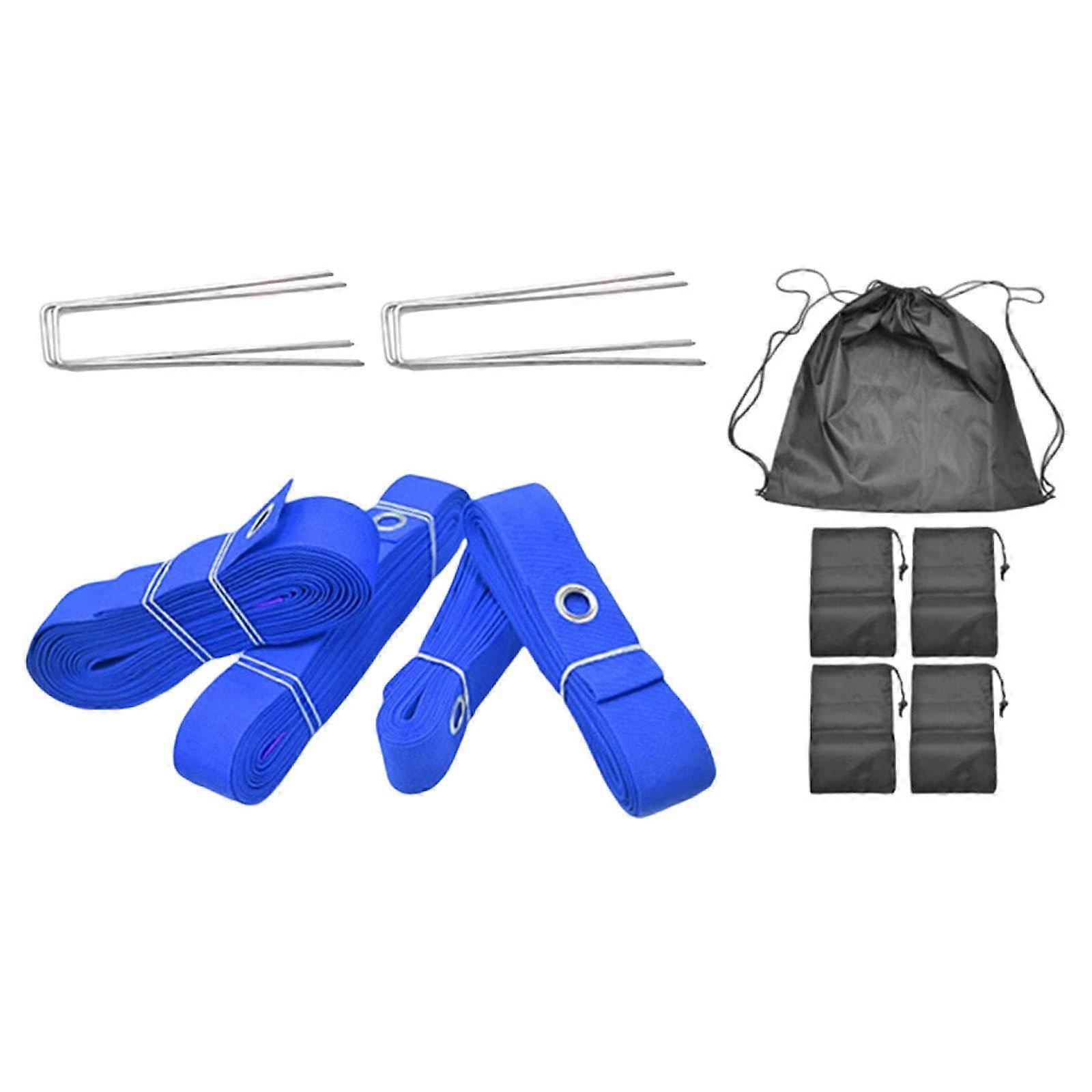 Beach Volleyball Court Lines with Durable Polyester Webbing and RustResistant Anchors, Blue