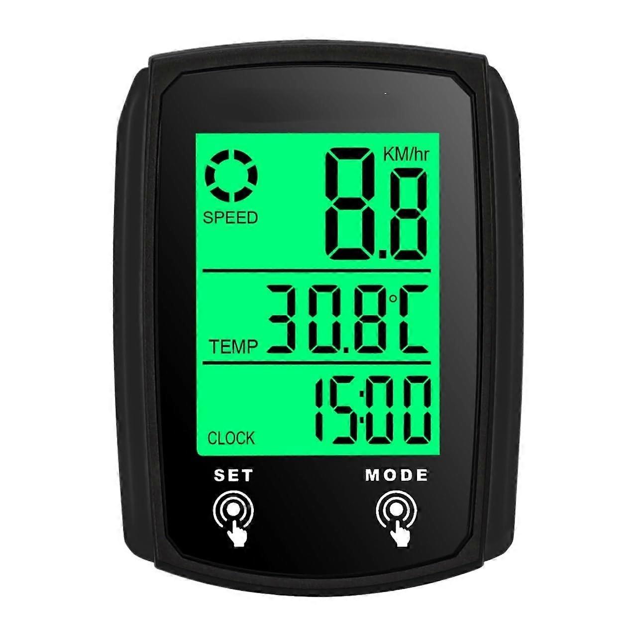 Waterproof Bike Computer Speedometer Odometer with Backlit Display for Night Cycling (Black)