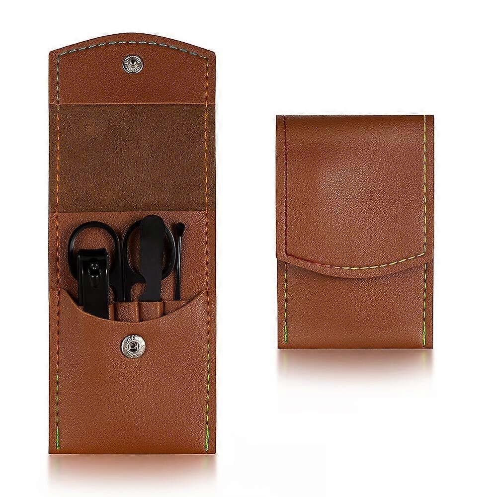 Manicure Set Nail Clipper Kit with Sharp Stainless Steel Blades in Protective Leather Case