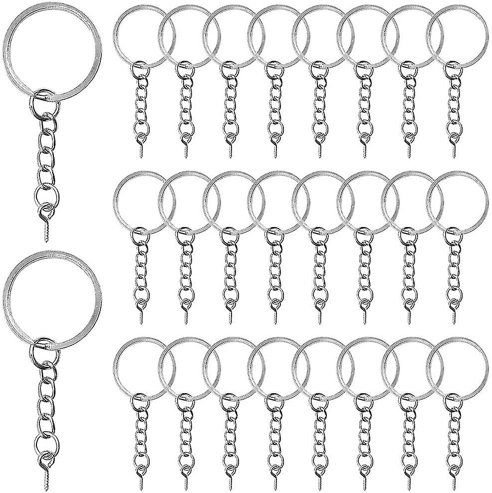 50pcs Keyring Rings Key Chain Flat Split Key Chains Rings With Open Jump Ring