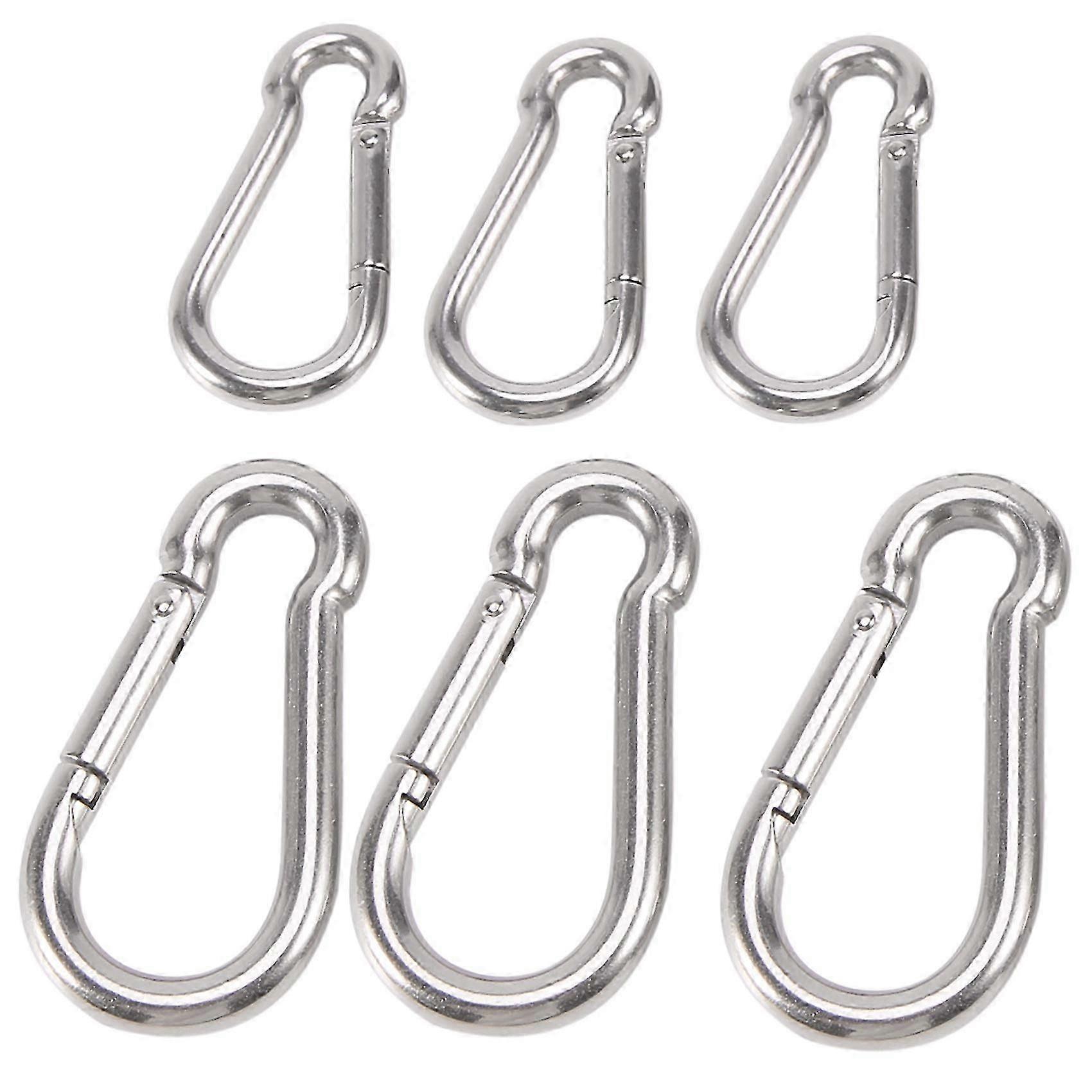 6Pcs Stainless Steel Spring Snap Hook Carabiner Clips for Flags
