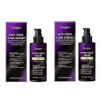 2x Nieuw anti-frizz haarserum voor pluizig, droog en beschadigd haar - Keratine haarbehandeling met ricinusolie en rozemarijnolie, voedt en herstelt het haar