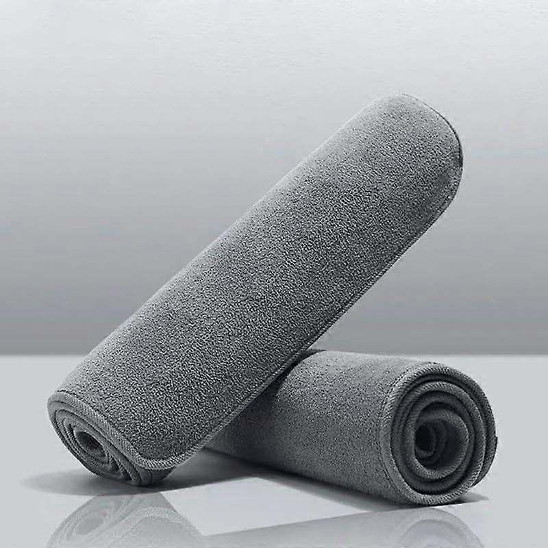 Microfiber Cleaning Cloths 5 Pack Gray Super Absorbent Scratch Dual Purpose Household Use