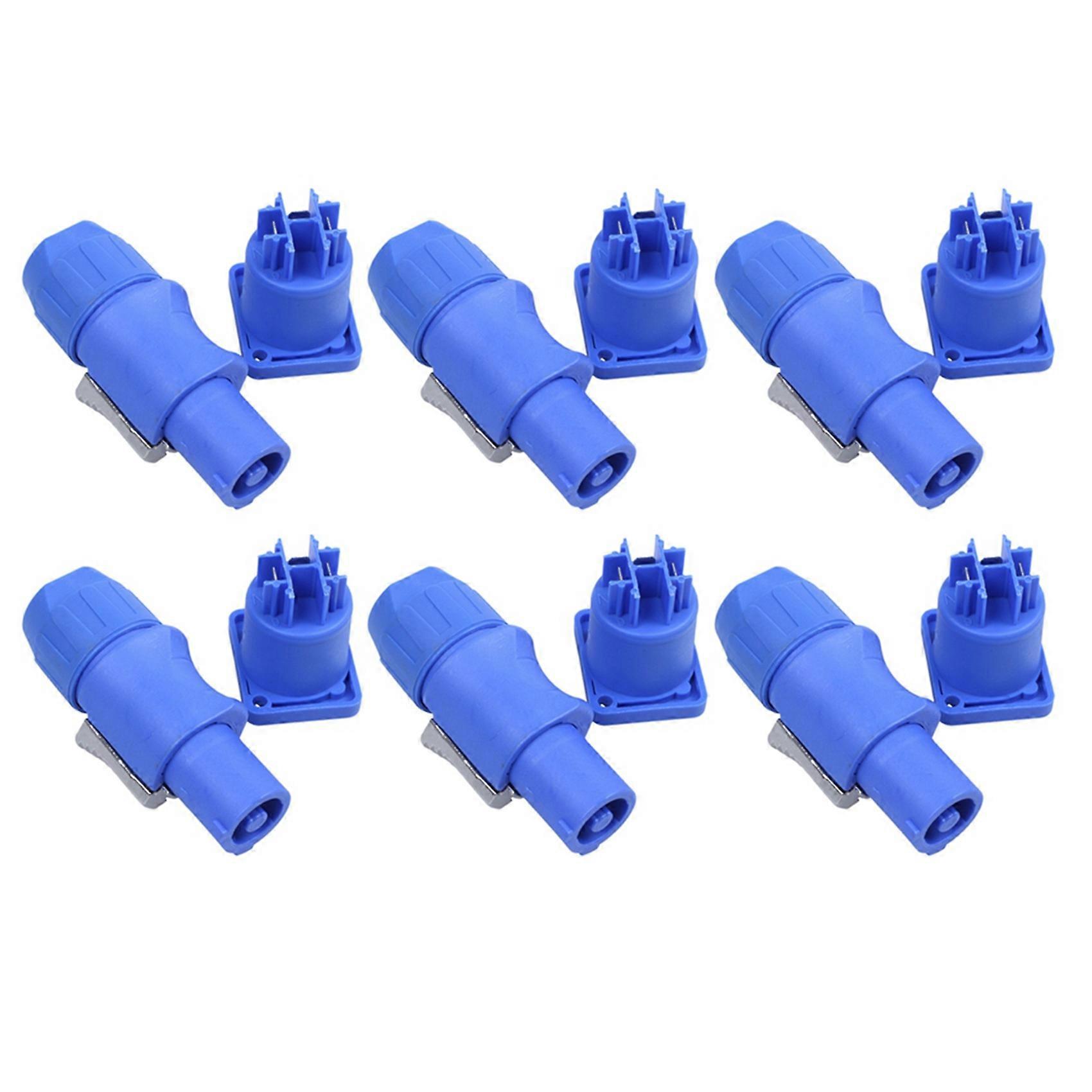 6 Set PowerCON Type A NAC3FCA+NAC3MPA-1 Chassis Plug Panel Connector