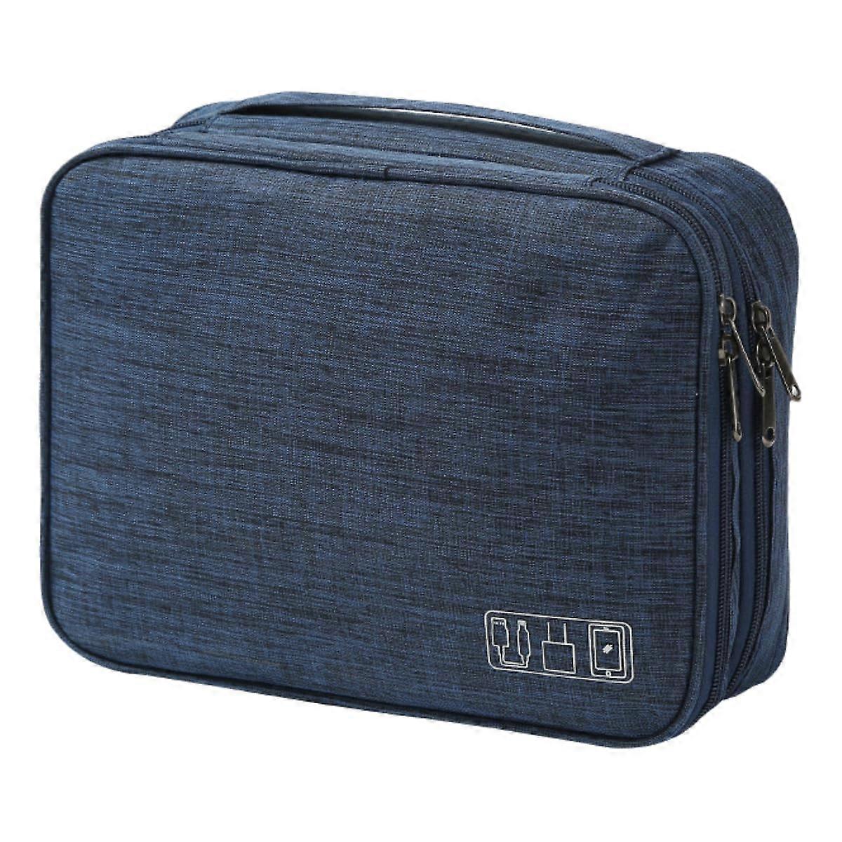 Electronics Travel Organizer Waterproof Protective Case for Accessories Navy Blue Style 3