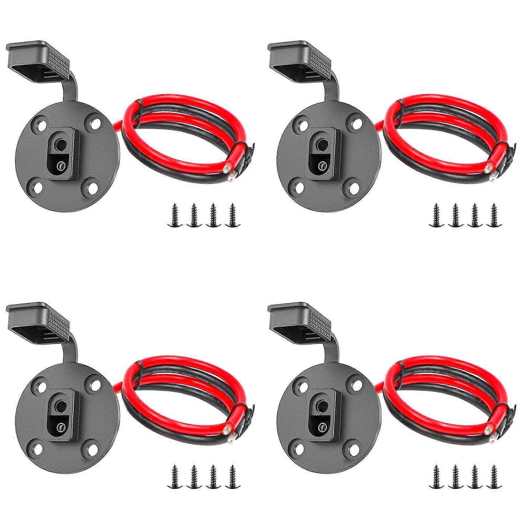 4X Weatherproof SAE Socket Panel Mount with Quick Connect FlushMount Sidewall Power Port