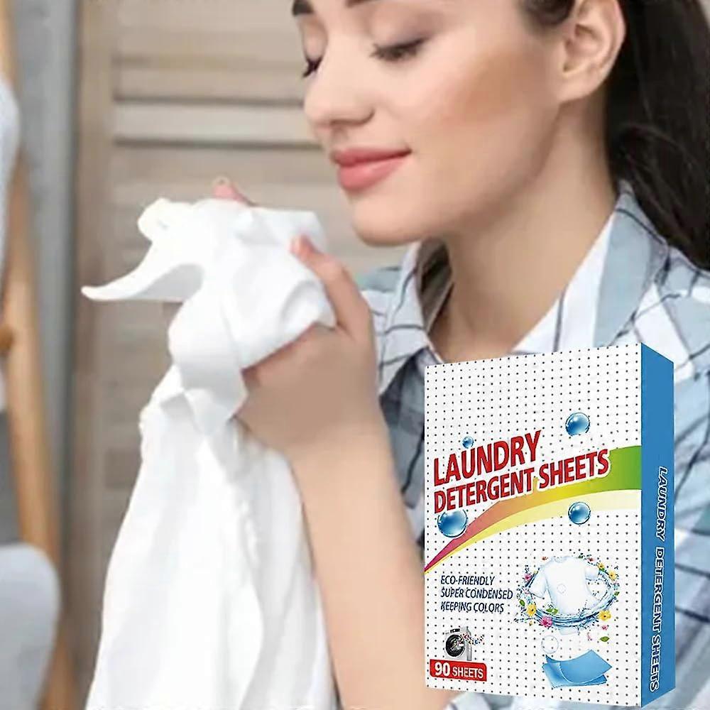 90 Pack Eco Friendly Laundry Detergent Sheets with Stain Removal Formula and SpaceSaving Design