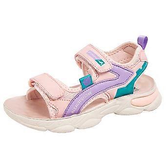 Sandali estivi per bambine, sandali sportivi per bambini, suola flessibile, punta aperta, calzature da spiaggia per bambini, design resistente in poliuretano, viola 1