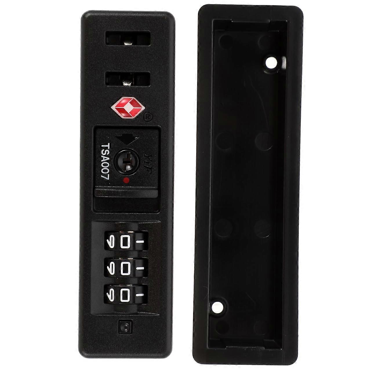 Black TSA Luggage Lock with 3Digit Combination Code for Secure Travel Suitcase