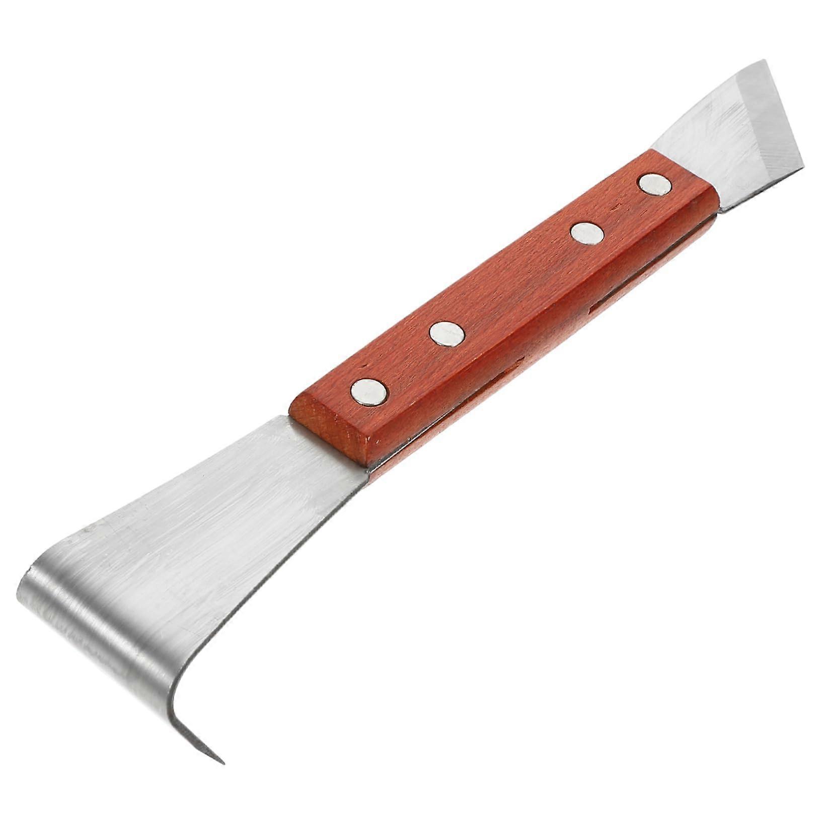 Double Head Bark Scraper for Logs, Professional Tree Debarking Tool with Ergonomic Long Handle