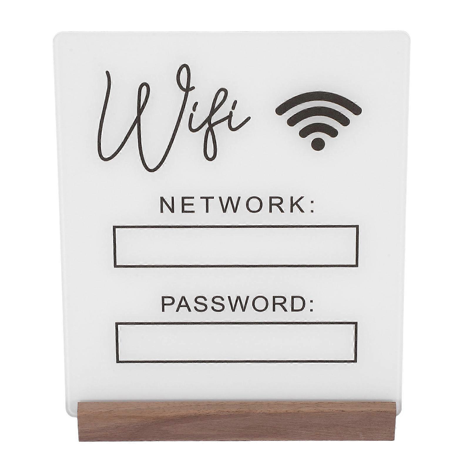 WiFi Password Sign Acrylic Desktop Wireless Network Reminder