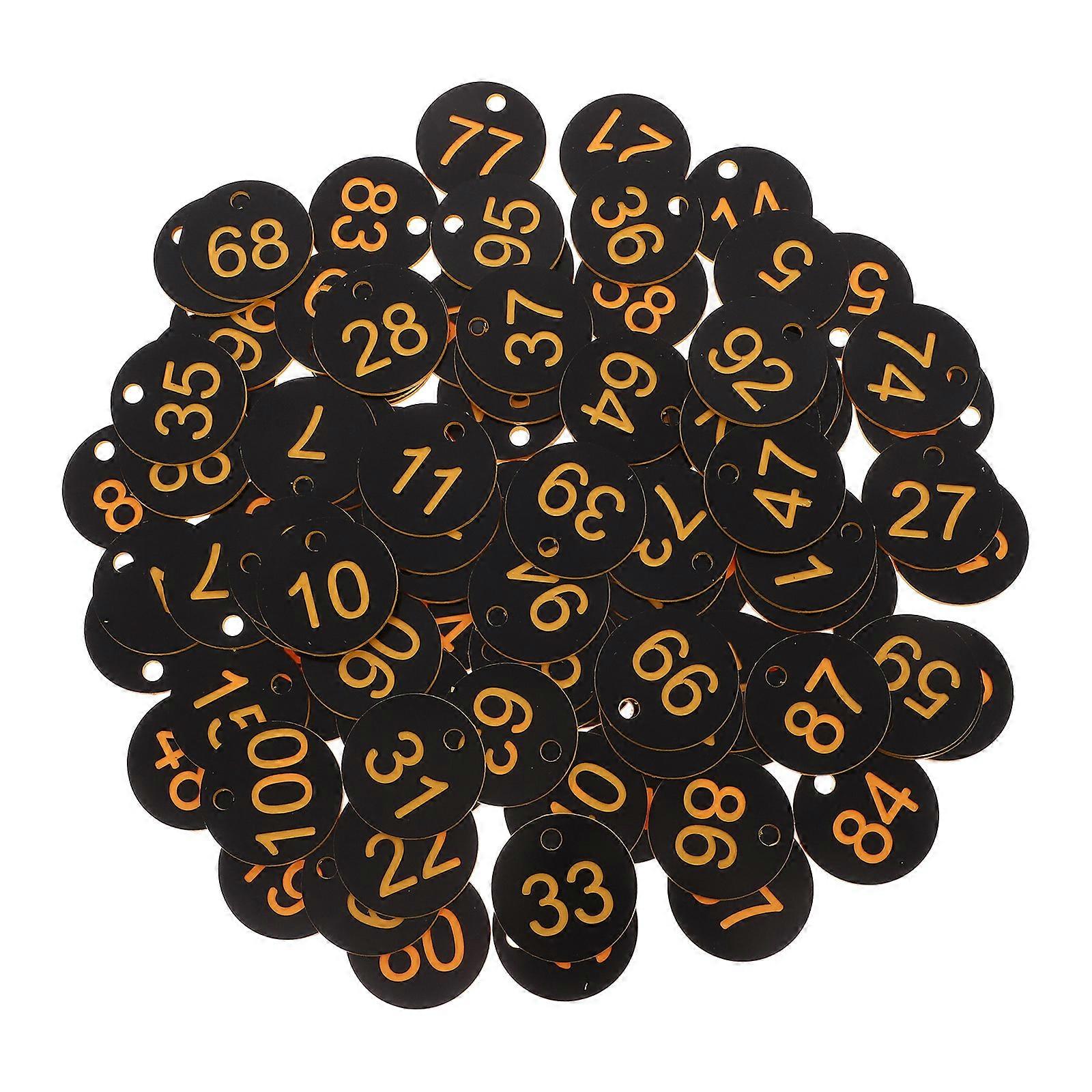 Numbered Plastic Key Tags for Multiple Uses with 100Pcs PVC Labels