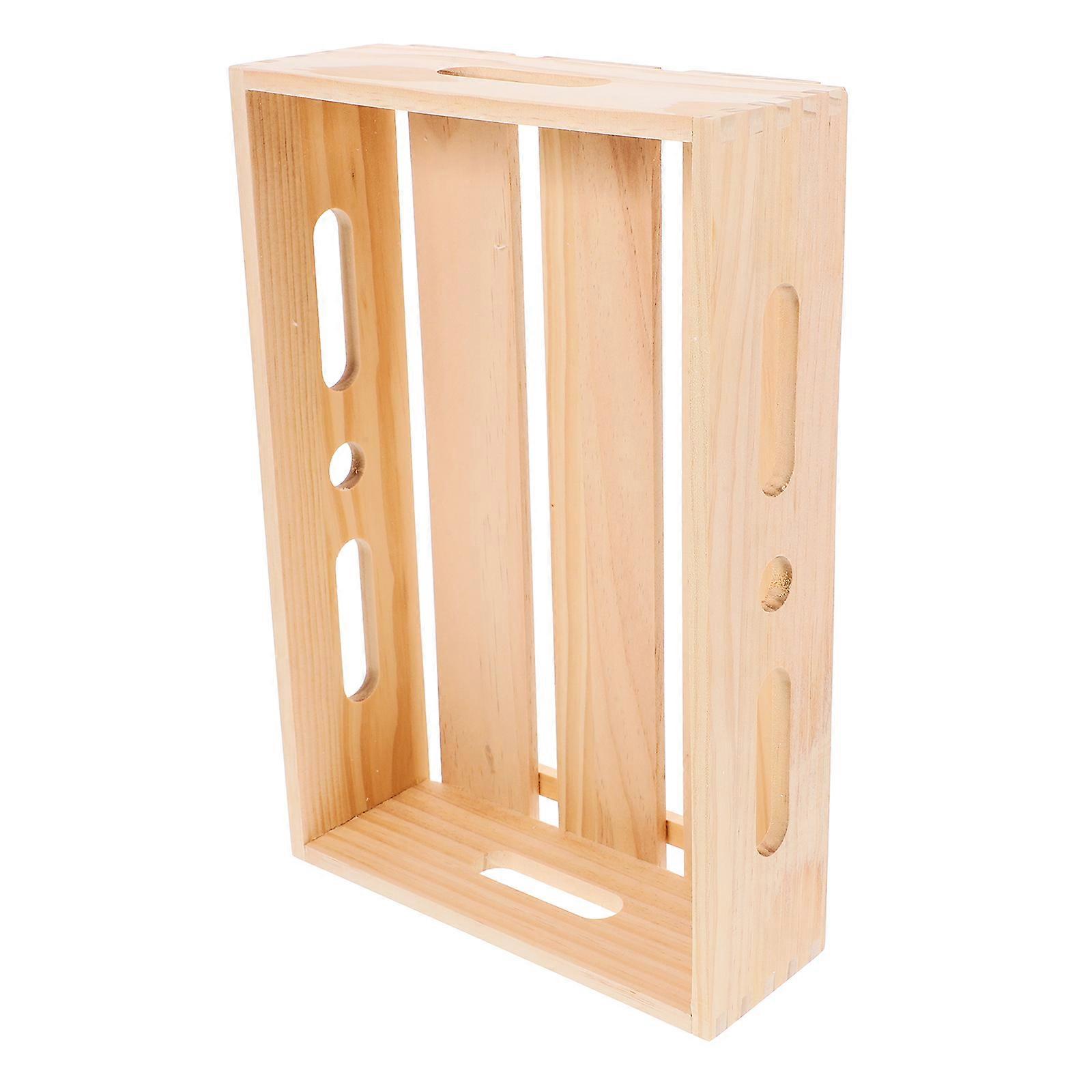 Beige Pine Soap Dish for Shower Use with Storage Function