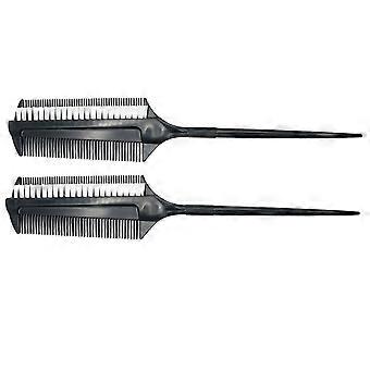 Hair Dye Applicator Brush Double Sided for Hair Coloring 2Pcs Black