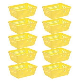 Cesto de plástico para guardar moedas de jogos, 10 unidades, amarelo.