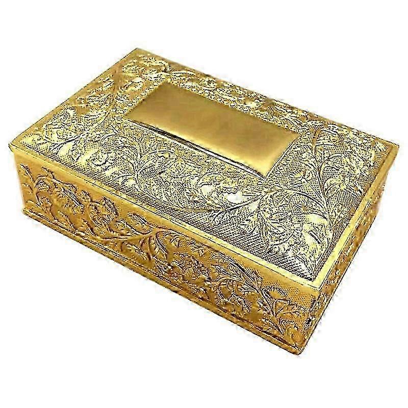 Multi-function Handmade Zinc Alloy Jewelry Cosmetic Storage Box, Golden/Silver Optional