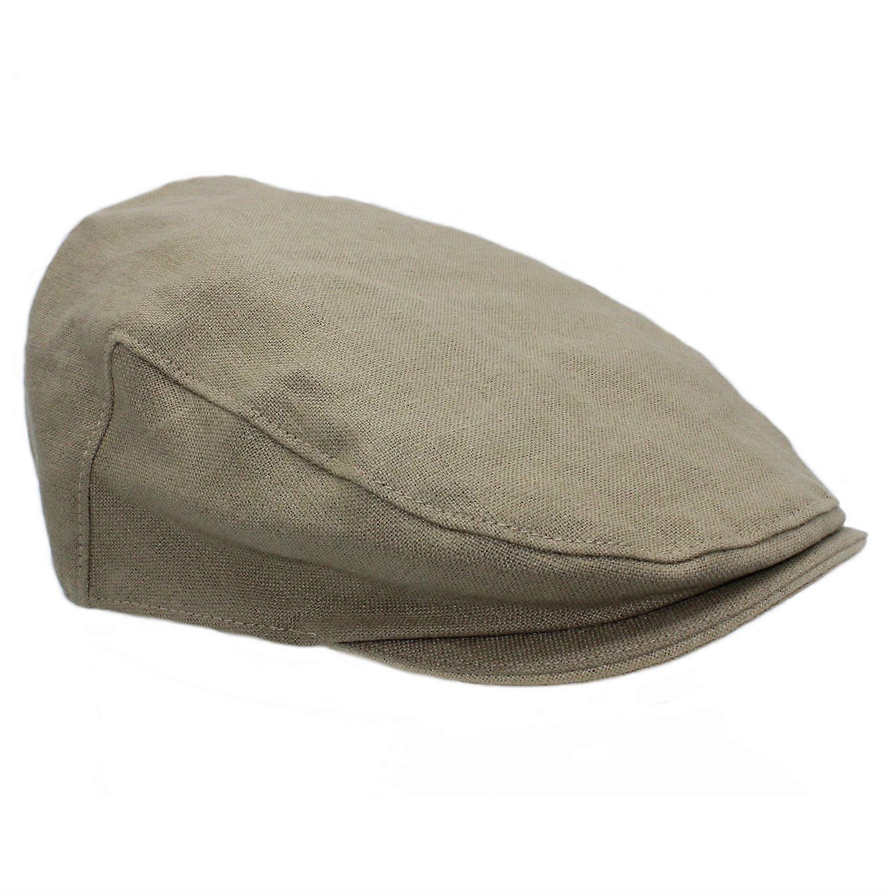 Larne Irish Linen Flat Cap ZH288 Flax