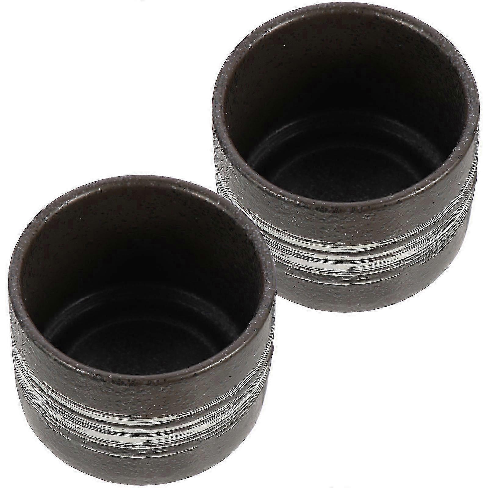 Retro Ceramic Teacups Household Water Cup for Storage 2Pcs Multi-Function