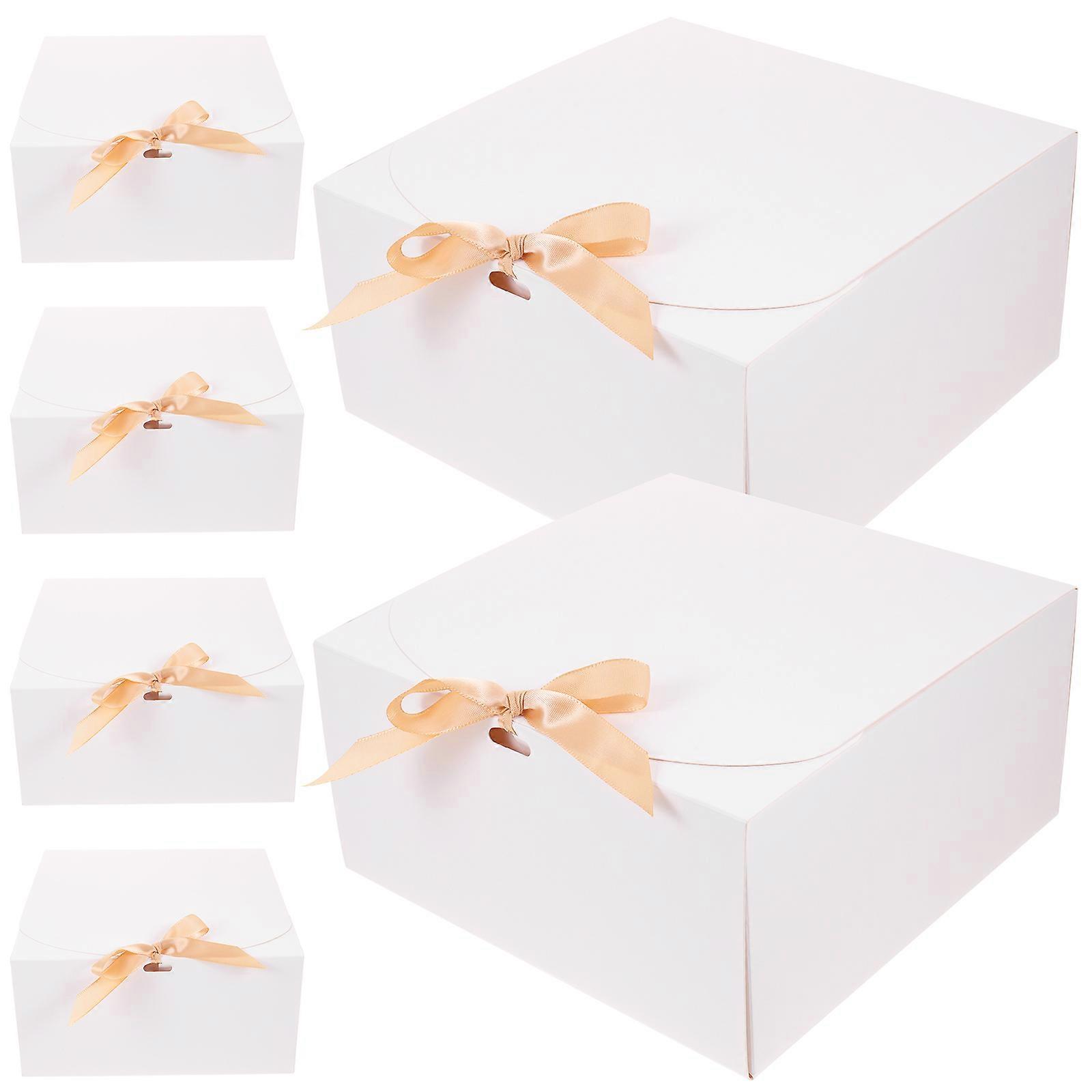 Cake Box White Bowknot Cake Gift Box for 6Pcs Decorative Packaging