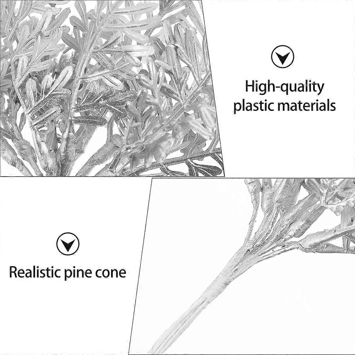 Plastic Pine Cone Decorative Picks for Christmas Pine Branches 2Pcs