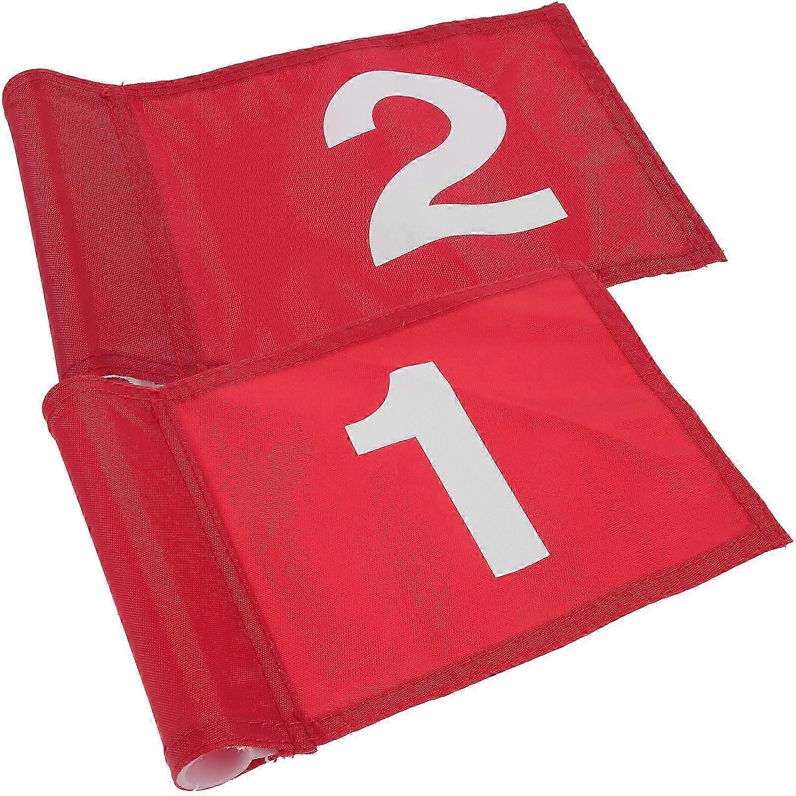 Red Golfing Flag for Golf 2Pcs Outdoor Training Polyester Flags