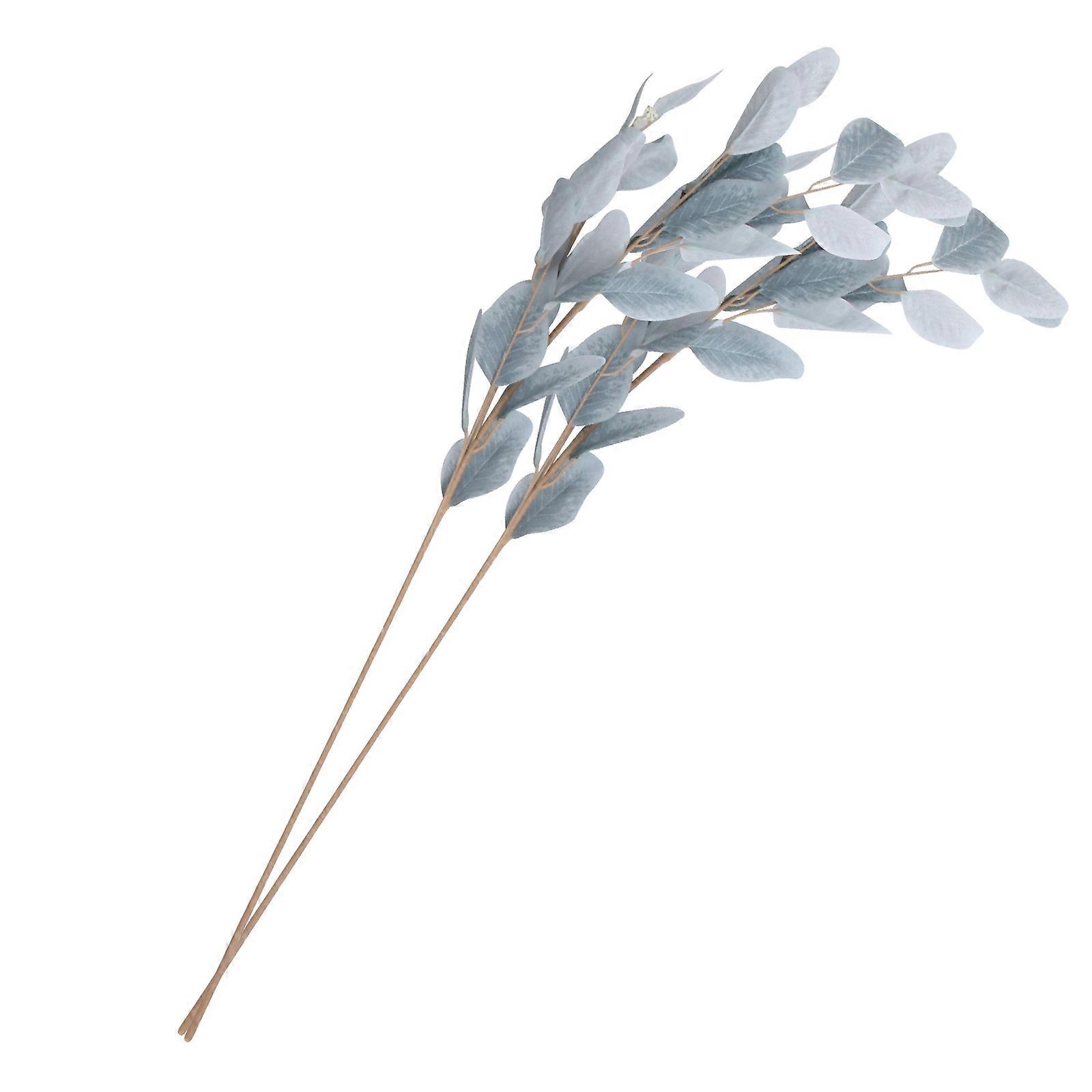 Emulation Eucalyptus Leaf Decor 2Pcs Blue False Bouquet for Decoration