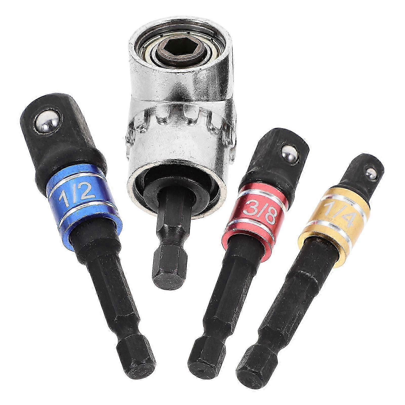 Right Angle Drill Attachment Socket Drill Adapter for 4Sets Metal Accessories