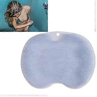 Duschfotskrubb och ryggskrubb i silikon med halkfria sugkoppar för skonsam exfoliering