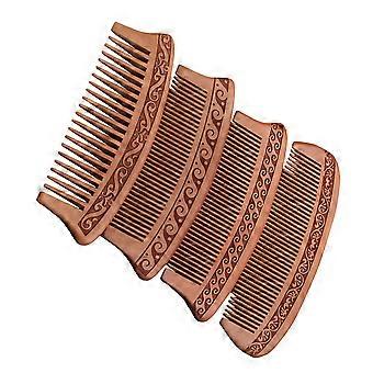 Peach Wood Hair Comb for Anti Static Use 8Pcs Portable Retro Hair Styling Set