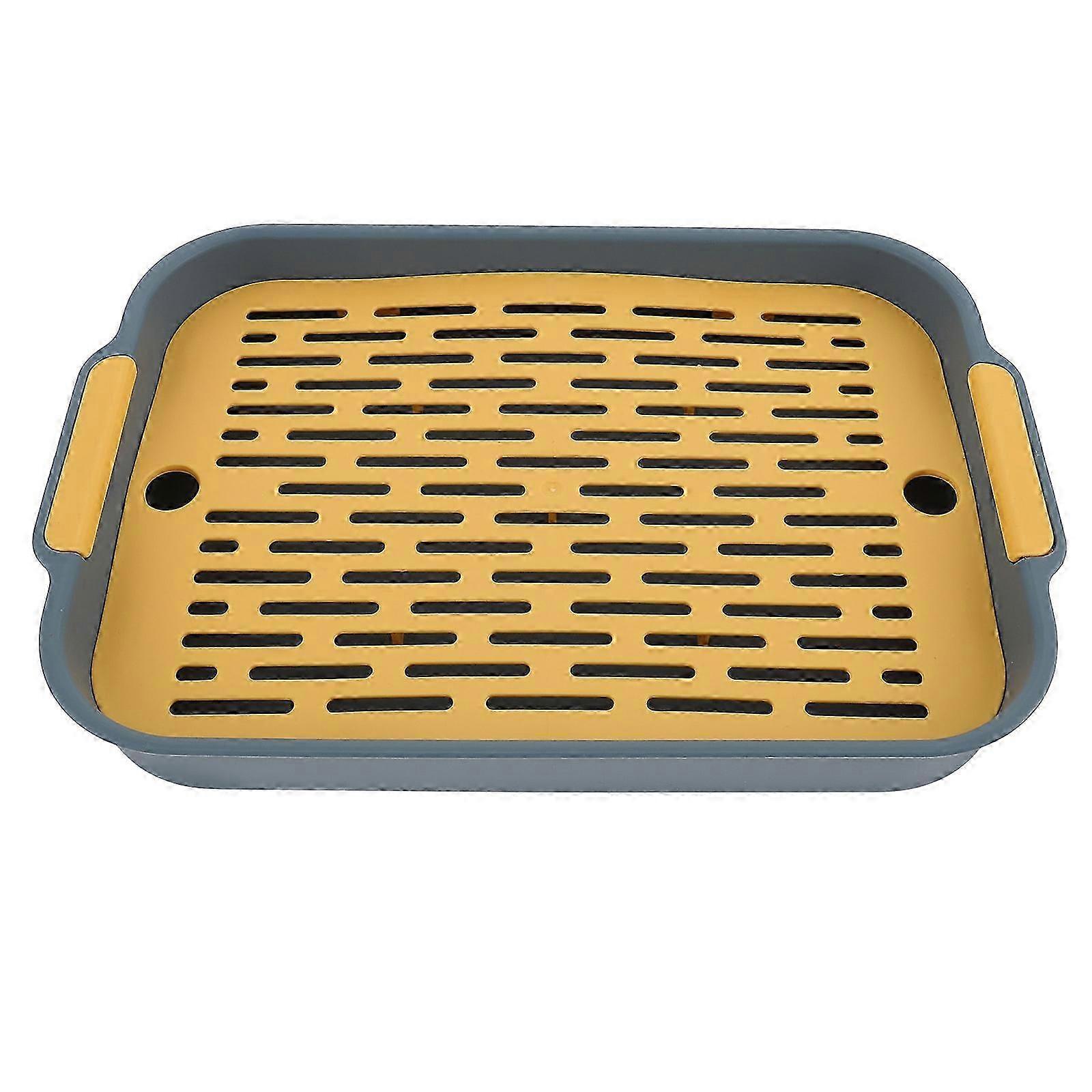Rabbit Training Potty with Flat Bottom Rectangular Design 2Pcs Navy