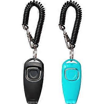 Pet Training Fluitje met Polsband - Dog Training Clicker (Zwart + Blauw)