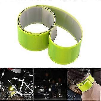 Conjunto de 5 faixas refletoras de alta visibilidade com fecho de pressão, fluorescentes, para segurança dos braços.