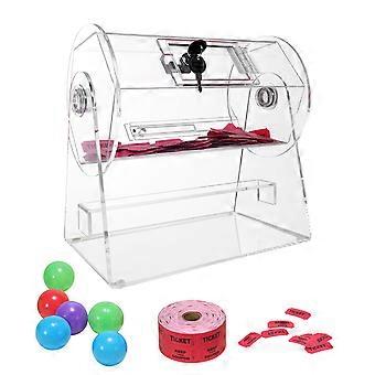 Acryl-Tombola-Trommel, fasst 2500 Tickets oder 100 Tombola-Kugeln, professioneller Tombola-Ticket-Spinnkäfig mit 2 Schlüsseln