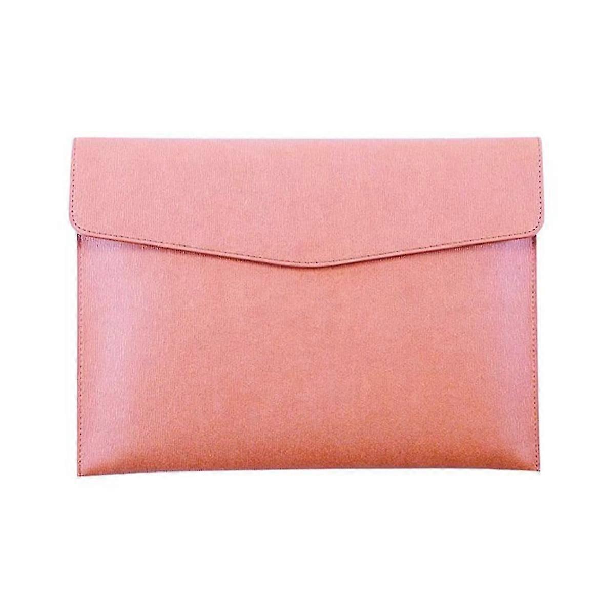 PU Leather A4 File Folder Document Holder Waterproof Portfolio Envelope Folder Case with Snap Closure Pink